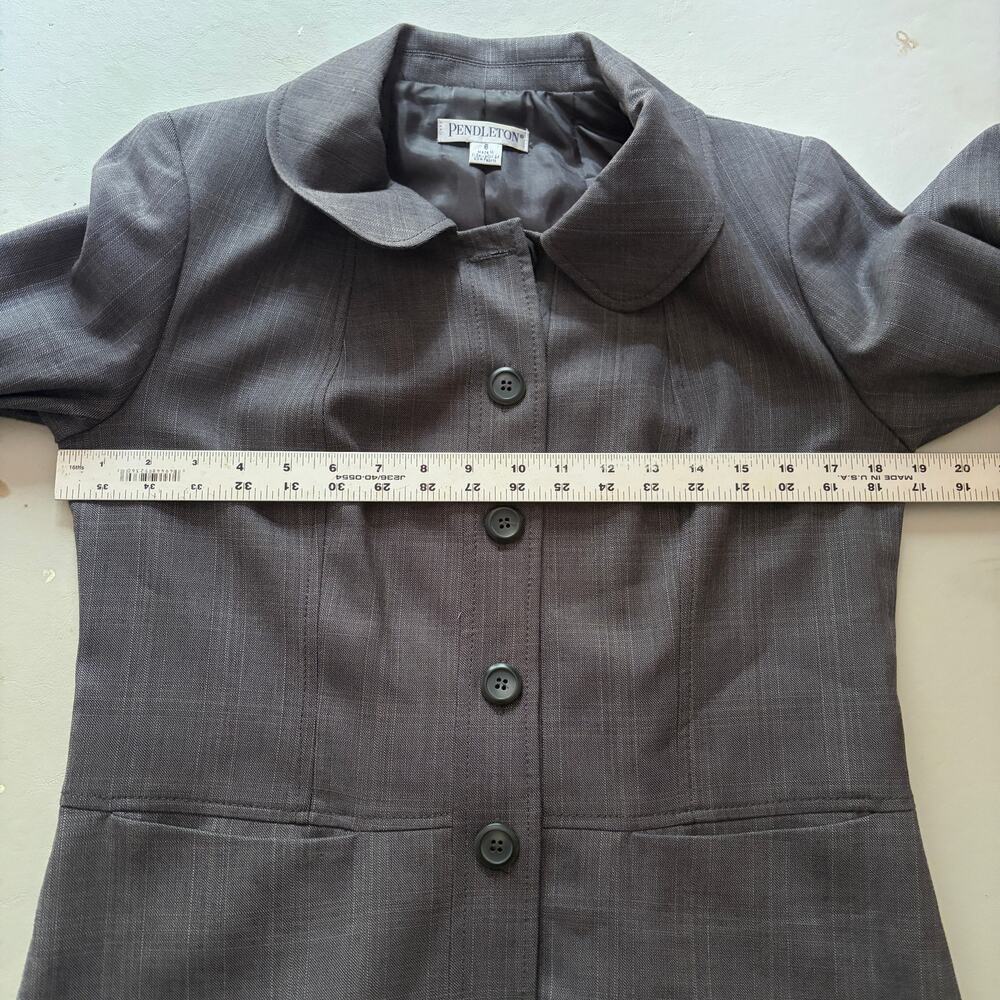 Pendleton Gray Wool Blazer Jacket Vintage Size 6 - Picture 7 of 7